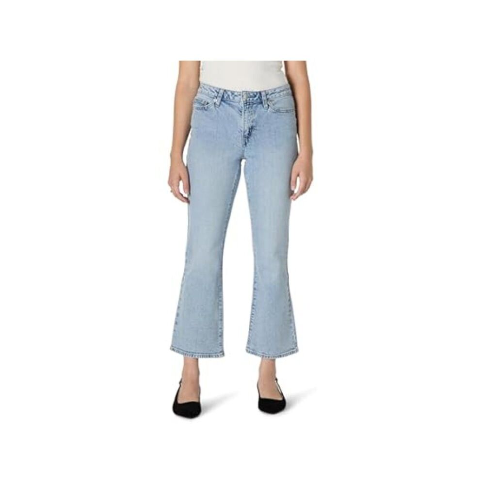 Amazon Essentials Women Stretch Mid-rise Kick Crop Jean- light wash-size 10